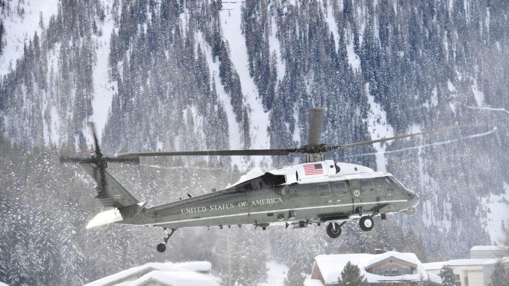 switzerland davos trump arrive